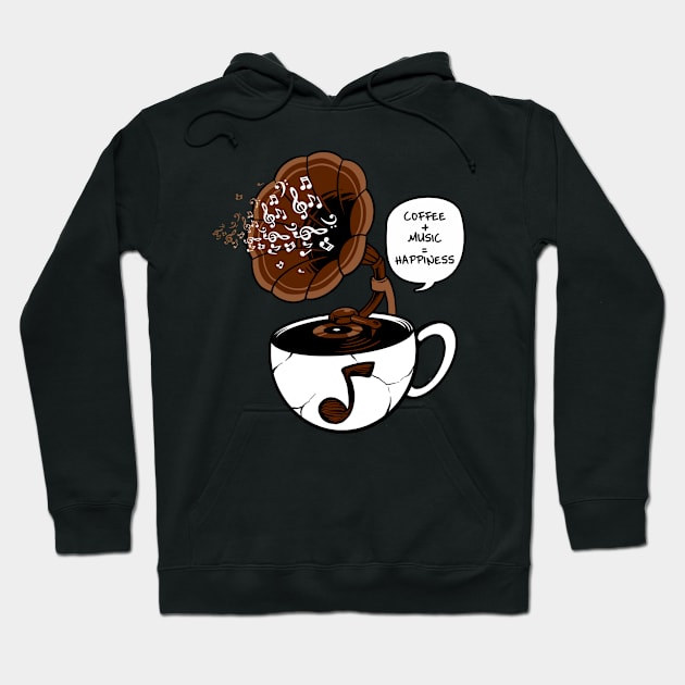 coffee and music Hoodie by spoilerinc